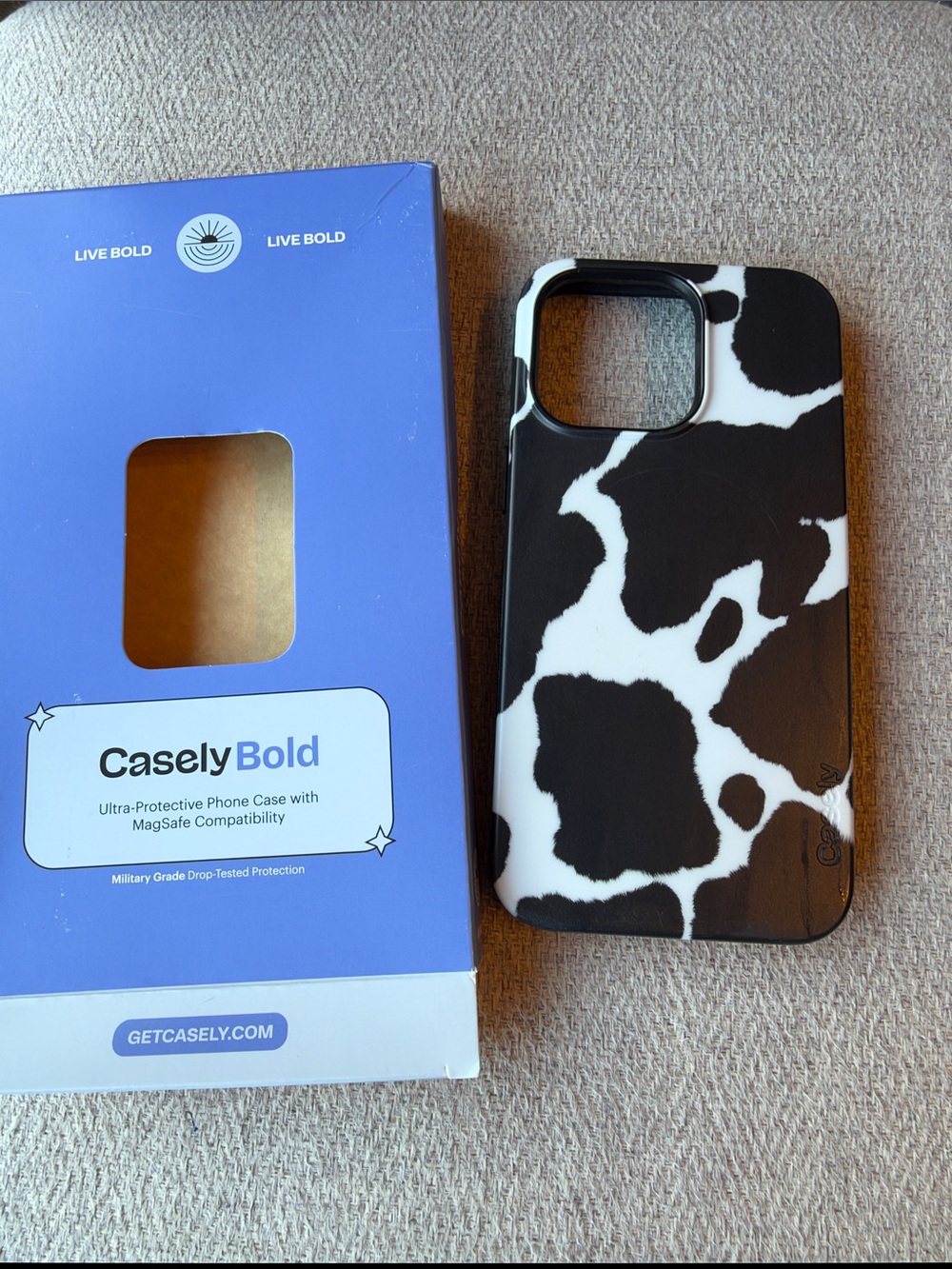 Casely Bold Cow Print Phone Case with MagSafe Compatibility iPhone 15 Pro Max
